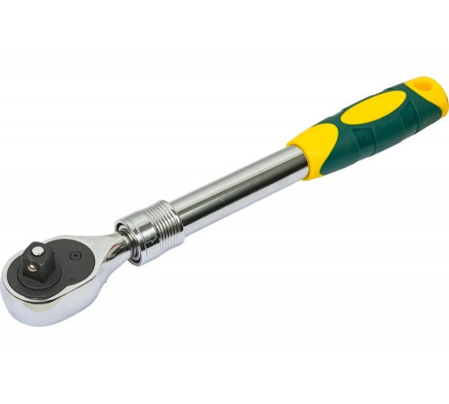 KRAFTOOL 1/2", 72 зубца, Cr-V сталь, трещотка для торцовых головок телескопическая 27798-1/2