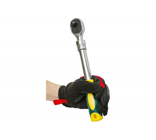 KRAFTOOL 1/2", 72 зубца, Cr-V сталь, трещотка для торцовых головок телескопическая 27798-1/2