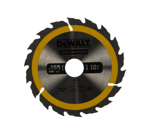Пильный диск CONSTRUCT 165х30 мм, 18Т, ATB +20град DEWALT DT1936