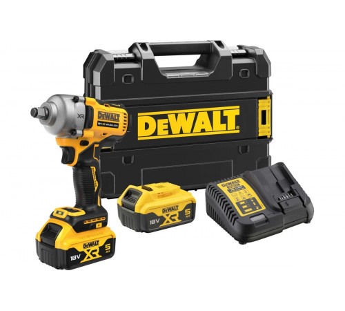 Аккумуляторный гайковерт DEWALT DCF891P2T, 18 В, 1084 Нм, 3250 уд/мин, с 2 АКБ 5 Ач и ЗУ, в кейсе TSTAK DCF891P2T-QW