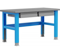 Промышленный металлический стол Верстакофф 1500 мм PLC (RAL5015 и RAL7037) 115002