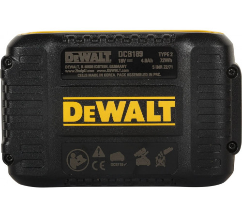 Аккумулятор Dewalt DCB189, Li-Ion, 18 В, 4 Ач, 1 шт DCB189-XJ