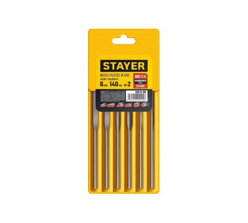 STAYER  6 шт., 140 мм, в чехле, набор надфилей 16013-H6