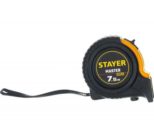 STAYER 7.5 м х 25 мм, ударостойкий, обрезиненный корпус, рулетка 34025-07_z01 Master STAYER 7.5 м х 25 мм, ударостойкий, обрезиненный корпус, рулетка 34025-07_z01 Master