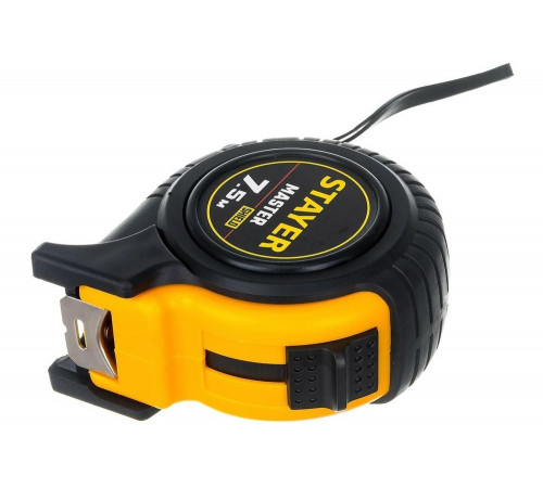 STAYER 7.5 м х 25 мм, ударостойкий, обрезиненный корпус, рулетка 34025-07_z01 Master STAYER 7.5 м х 25 мм, ударостойкий, обрезиненный корпус, рулетка 34025-07_z01 Master