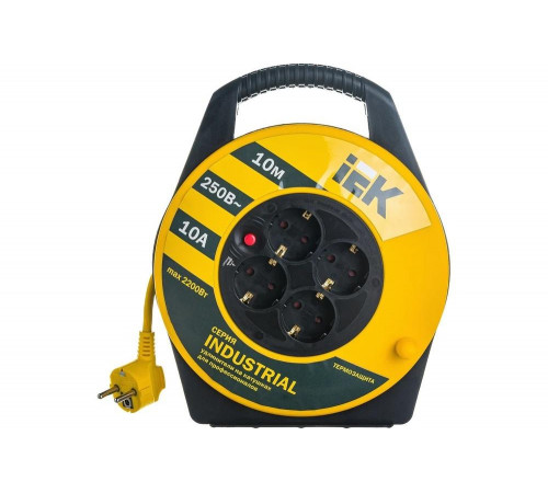 Удлинитель на катушке IEK 4х10м УК10 с термозащитой 3х1.0 Industrial WKP14-10-04-10 277734 Удлинитель на катушке IEK 4х10м УК10 с термозащитой 3х1.0 Industrial WKP14-10-04-10 277734
