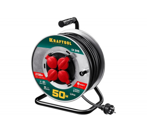 KRAFTOOL K-315, КГ 3х1.5 50м 3700Вт IP44, Силовой удлинитель на стальной катушке (55085-50) KRAFTOOL K-315, КГ 3х1.5 50м 3700Вт IP44, Силовой удлинитель на стальной катушке (55085-50)