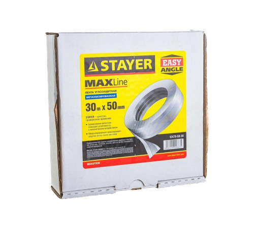 STAYER 50 мм х 30 м, металлизированная, лента углозащитная (скотч) 12478-50-30