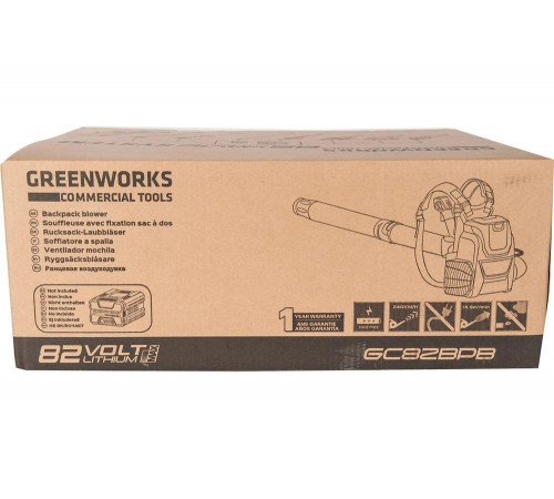 Ранцевый бесщеточный аккумуляторный воздуходув Greenworks 2402507 Ранцевый бесщеточный аккумуляторный воздуходув Greenworks 2402507
