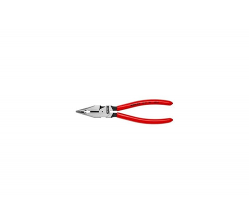 Комбинированные остроконечные плоскогубцы KNIPEX с удлинёнными губками, длина 185 мм, обливные ручки KN-0821185 Комбинированные остроконечные плоскогубцы KNIPEX с удлинёнными губками, длина 185 мм, обливные ручки KN-0821185