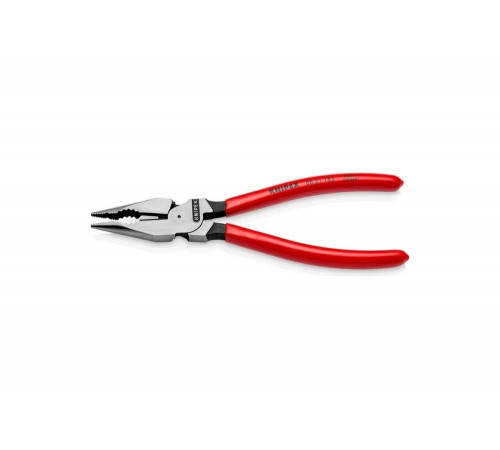 Комбинированные остроконечные плоскогубцы KNIPEX с удлинёнными губками, длина 185 мм, обливные ручки KN-0821185 Комбинированные остроконечные плоскогубцы KNIPEX с удлинёнными губками, длина 185 мм, обливные ручки KN-0821185