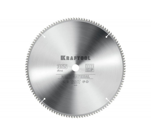 Диск пильный по алюминию KRAFTOOL Multi material 355x25.4 мм, 120Т 36953-355-25.4