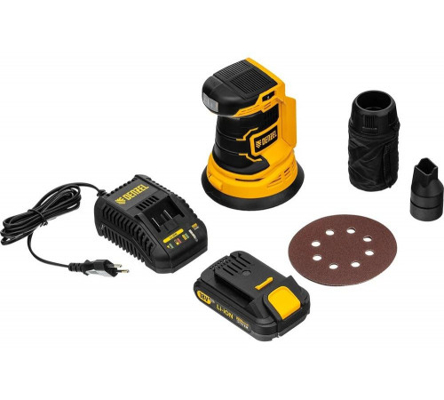 Шлифовальная эксцентриковая аккумуляторная машина Denzelcos-125 18 В li-ion 28470 Шлифовальная эксцентриковая аккумуляторная машина Denzelcos-125 18 В li-ion 28470