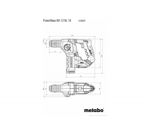 Аккумуляторный перфоратор Metabo PowerMaxx BH 12 BL 16 4.6, 40мм, 30мм, 15мм, Арт. 600207500 Аккумуляторный перфоратор Metabo PowerMaxx BH 12 BL 16 4.6, 40мм, 30мм, 15мм, Арт. 600207500