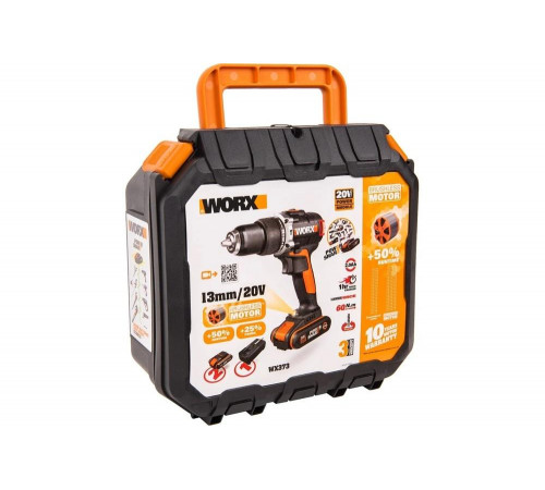 Бесщеточная аккумуляторная ударная дрель-шуруповерт WORX WX373 Бесщеточная аккумуляторная ударная дрель-шуруповерт WORX WX373