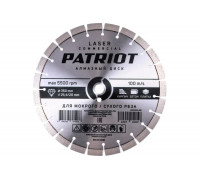 Диск алмазный сегментный LASER COMMERCIAL 350x25.4/20 мм, по камню, асфальту Patriot 811010016