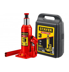 Бутылочный гидравлический домкрат STAYER Red Force 3т, 194-372 мм в кейсе 43160-3-K_z01