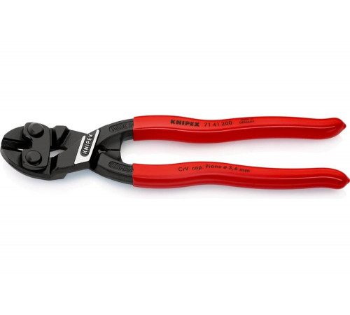 Болторез Knipex, CoBolt, компактный, голова 20 градусов, 200 мм, черный, 1К ручки, KN-7141200SB