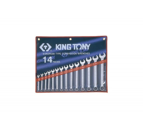 Набор комбинированных ключей, 5/16"-1-1/4", 14 предметов KING TONY 1214SR