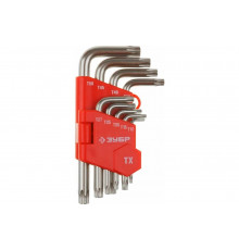 Набор имбусовых коротких ключей TORX Т10-Т50, 9 шт ЗУБР МАСТЕР 27462-1_z02