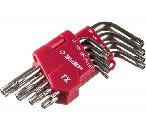 ЗУБР 9 шт., Cr-V, ключи имбусовые короткие 27462-1_z02 ЗУБР 9 шт., Cr-V, ключи имбусовые короткие 27462-1_z02