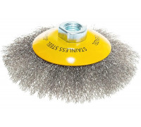 Щетка Тарелка (125 мм; М14; витая нержавеющая проволока 0.3 мм) для УШМ DENZEL 746163