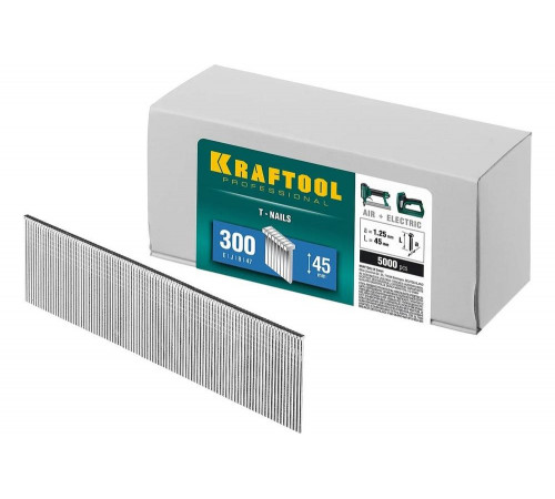 KRAFTOOL гвозди тип 300, 45 мм, гвозди для нейлера 31785-45 KRAFTOOL гвозди тип 300, 45 мм, гвозди для нейлера 31785-45
