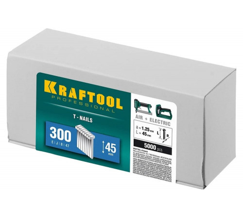 KRAFTOOL гвозди тип 300, 45 мм, гвозди для нейлера 31785-45 KRAFTOOL гвозди тип 300, 45 мм, гвозди для нейлера 31785-45