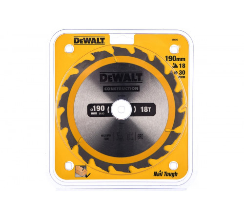 Пильный диск CONSTRUCT (190х30 мм; 18 ATB) DEWALT DT1943