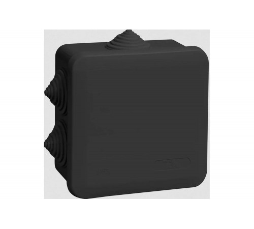 Распаячная коробка IEK км41255 100x100x50мм ip44 6 вв. черная UKO21-100-100-050-K02-44 Распаячная коробка IEK км41255 100x100x50мм ip44 6 вв. черная UKO21-100-100-050-K02-44