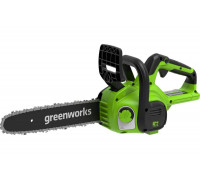 Цепная пила аккумуляторная GreenWorks 24V, 25см, c 1хАКБ 2Ач c USBи ЗУ 2007707USB2