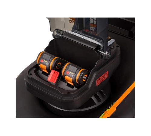 Аккумуляторная газонокосилка WORX 46 см, бесщеточная, 40В, 4Ач х2, ЗУ 2А х2, коробка WG748E Аккумуляторная газонокосилка WORX 46 см, бесщеточная, 40В, 4Ач х2, ЗУ 2А х2, коробка WG748E