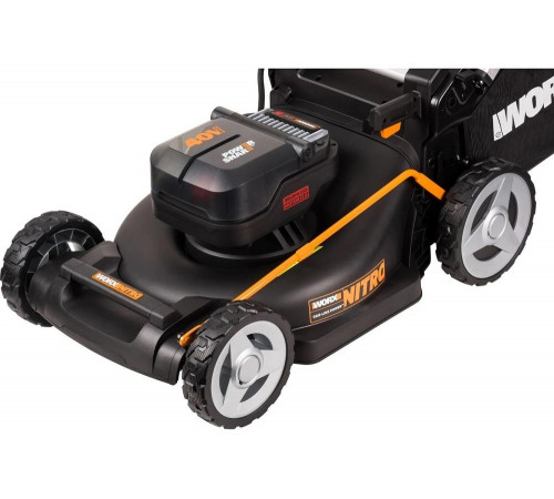 Аккумуляторная газонокосилка WORX 46 см, бесщеточная, 40В, 4Ач х2, ЗУ 2А х2, коробка WG748E Аккумуляторная газонокосилка WORX 46 см, бесщеточная, 40В, 4Ач х2, ЗУ 2А х2, коробка WG748E