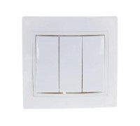 Трехклавишный выключатель IEK ВС10-3-0-КБ, 10А, КВАРТА, белый EVK30-K01-10-DM