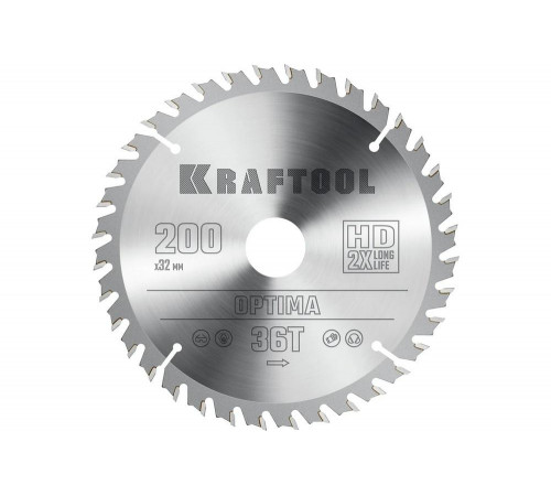 Диск пильный по дереву KRAFTOOL Optima 200x32 мм, 36Т 36951-200-32 Диск пильный по дереву KRAFTOOL Optima 200x32 мм, 36Т 36951-200-32