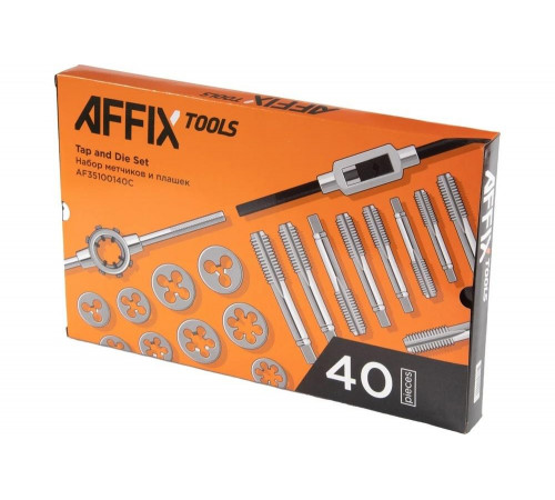 Набор метчиков и плашек AFFIX SK-5 M3-M12, кейс, 40 предметов AF35100140C