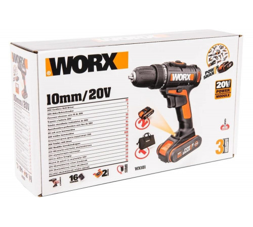 Аккумуляторная дрель-шуруповерт WORX WX101