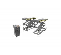 Ножничный короткий заглубляемый подъемник KraftWell г/п 3200 кг., цвет серый, воздух 6-8 бар, клиренс 330 мм KRW3.2U/220