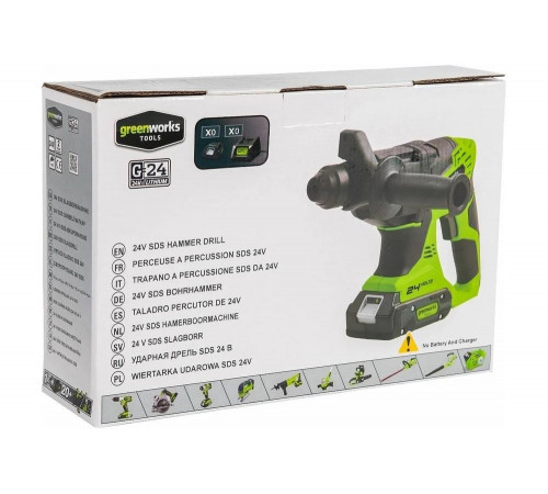 Аккумуляторный перфоратор Greenworks G24HD 3802507 Аккумуляторный перфоратор Greenworks G24HD 3802507