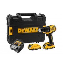 Аккумуляторная ударная дрель-шуруповерт DEWALT DCD709D2T, 18 В, 1650 об/мин, 28050 уд/мин, с 2 АКБ 2 Ач и ЗУ, в кейсе TSTAK DCD709D2T-QW