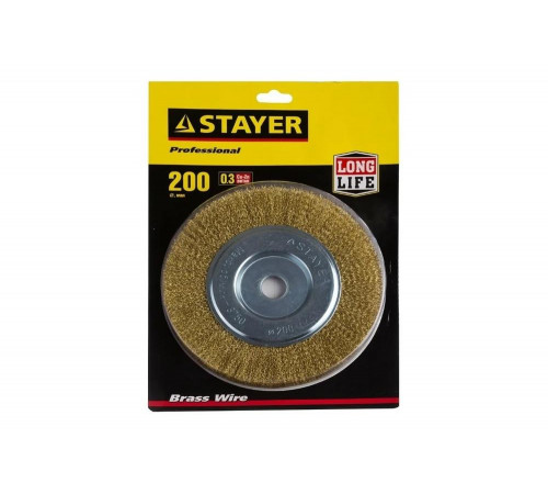 STAYER Ø 200 мм, щетка дисковая для УШМ 35122-200 STAYER Ø 200 мм, щетка дисковая для УШМ 35122-200