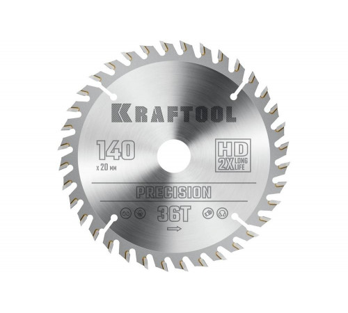 Диск пильный по дереву KRAFTOOL Precission 140x20 мм, 36Т 36952-140-20 Диск пильный по дереву KRAFTOOL Precission 140x20 мм, 36Т 36952-140-20