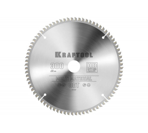 Диск пильный по алюминию KRAFTOOL Multi material 300x30 мм, 80Т 36953-300-30