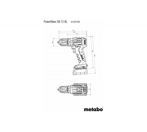 Шуруповерт METABO PowerMaxx SB 12 BL 601077840 без акк и з.у Шуруповерт METABO PowerMaxx SB 12 BL 601077840 без акк и з.у