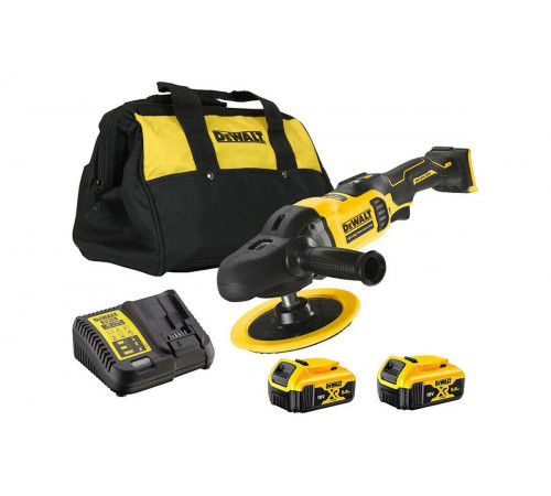 Полировальная орбитальная машина Dewalt DCM849P2, 18В, 180мм, 2 Акб, ЗУ, сумка DCM849P2-QW