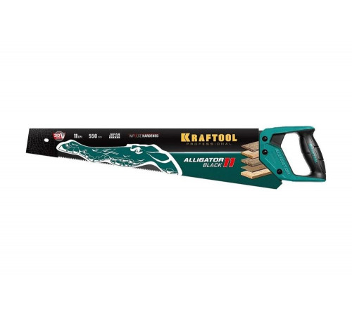 KRAFTOOL 11 TPI, 550 мм, ножовка для точного реза Alligator Black 11 15205-55 KRAFTOOL 11 TPI, 550 мм, ножовка для точного реза Alligator Black 11 15205-55