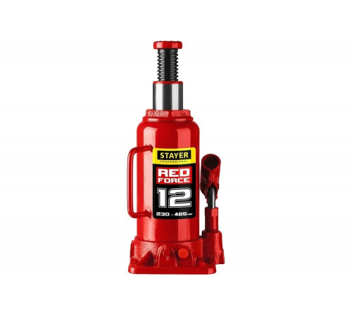 STAYER 12 т, 230-465 мм, домкрат бутылочный гидравлический RED FORCE 43160-12_z01 Professional STAYER 12 т, 230-465 мм, домкрат бутылочный гидравлический RED FORCE 43160-12_z01 Professional