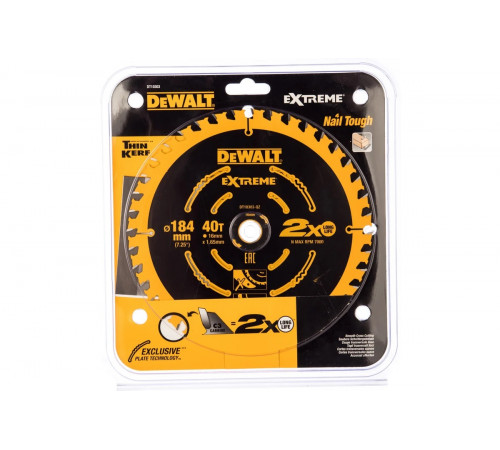 Диск пильный по дереву (184х16 мм; Z40) DEWALT DT 10303