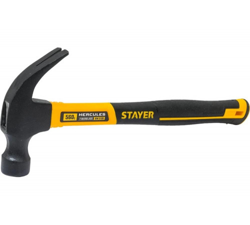 STAYER 560 г, молоток-гвоздодер с фиберглассовой рукояткой Hercules 2026-560_z02 STAYER 560 г, молоток-гвоздодер с фиберглассовой рукояткой Hercules 2026-560_z02