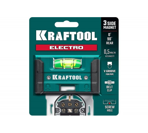 Магнитный уровень для розеток KRAFTOOL Electric 76 мм 34786 Магнитный уровень для розеток KRAFTOOL Electric 76 мм 34786